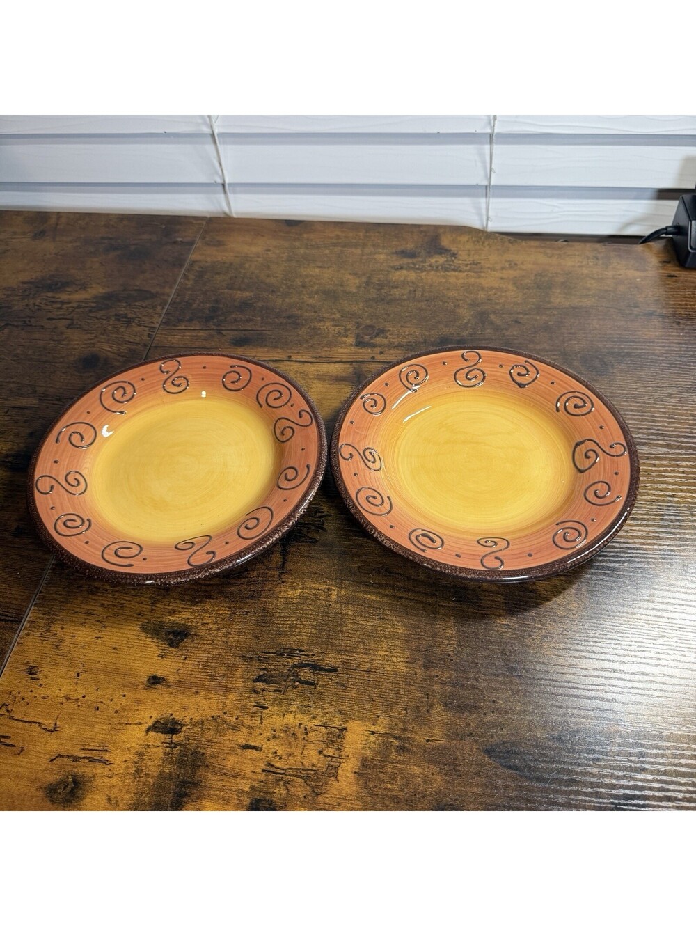 2 Tabletops Unlimited Ambrosia 8.75” Salad Plates Raised Scrolls Bread Dessert